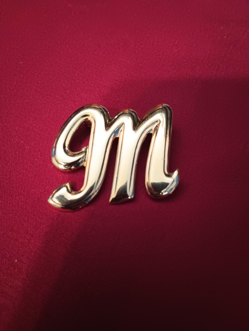 Goldtone Letter "M" Brooch